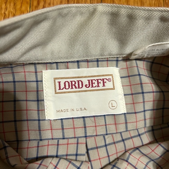 Vintage 70s Lord Jeff 100% Cotton Size Large Checkered Retro Shirt - Picture 5 of 10